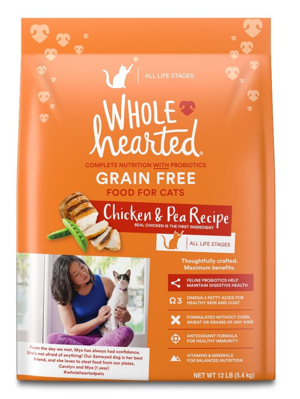 WholeHearted Grain Free Chicken Formula Dry Cat Food, 12 Lbs